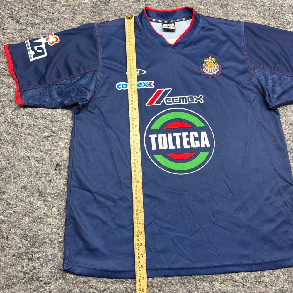 Esmir Chivas de Guadalajara Soccer Jersey Navy Blue Tolteca Sol Mens Large - Picture 2 of 11
